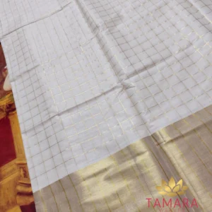 Tamara wide border checks saree - pure cotton