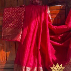 Tamara Semi Banarasi Red Saree in Warm Silk