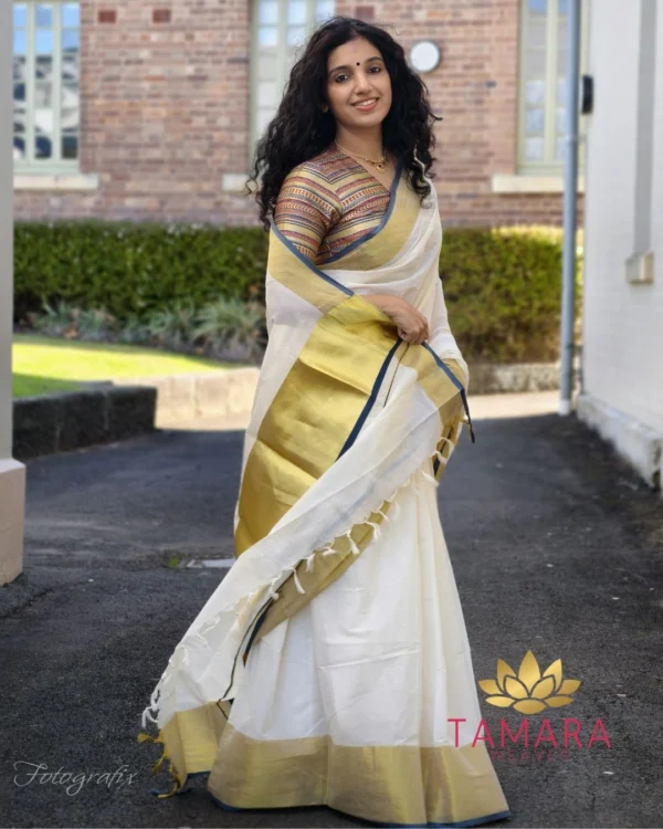 Tamara exclusive Nyla Usha inspired Wide Border saree