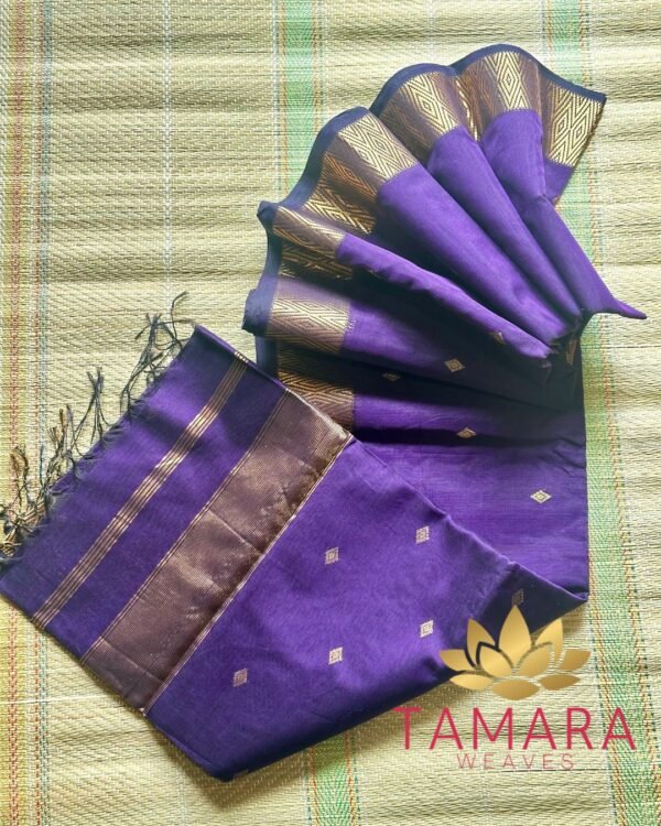 Nayanthara Violet Maheshwari Saree - Pure handloom - Image 2