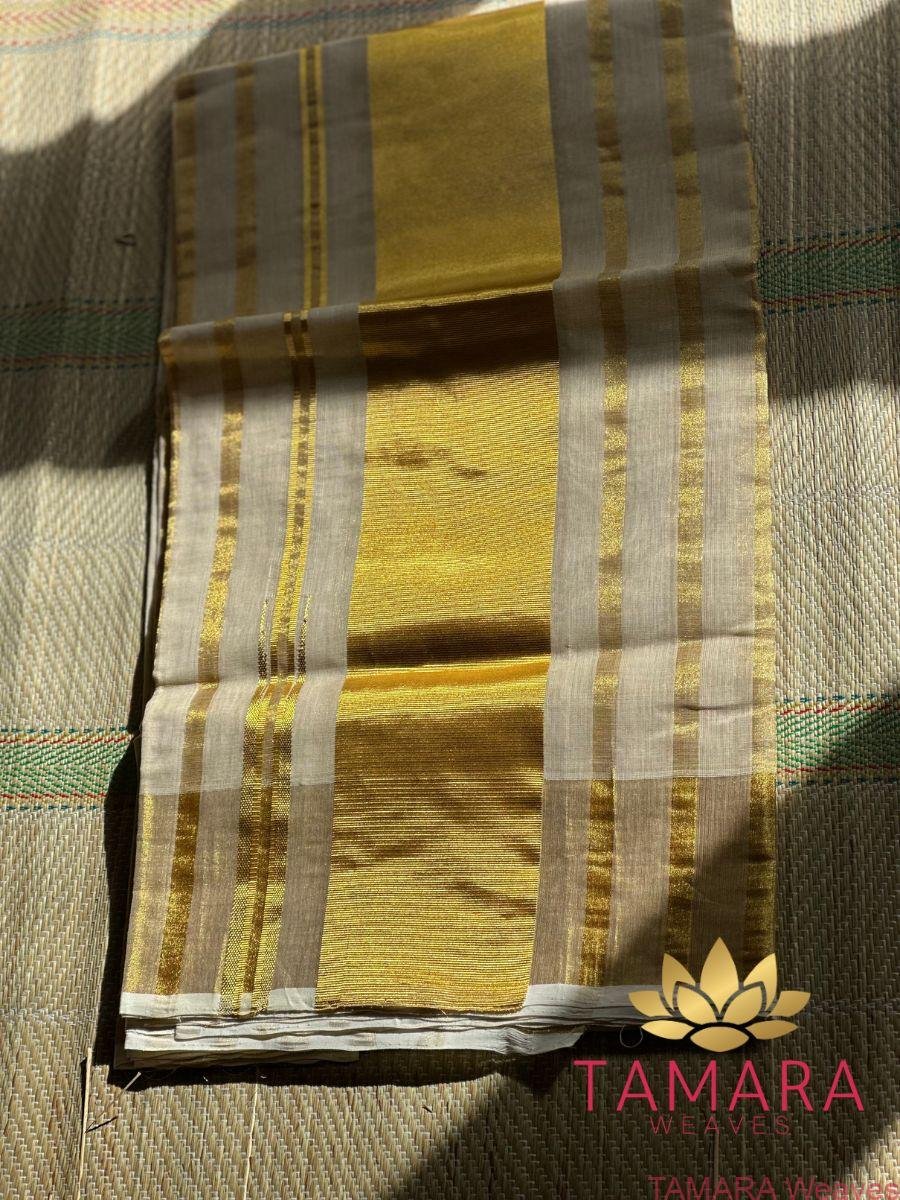 Tamara pure handloom thick stripe saree - HK02