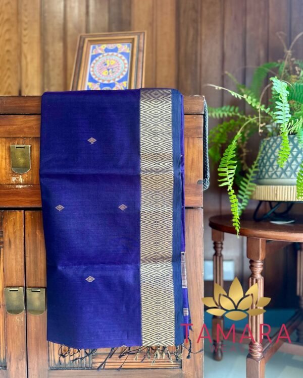 Nayanthara Violet Maheshwari Saree - Pure handloom - Image 4