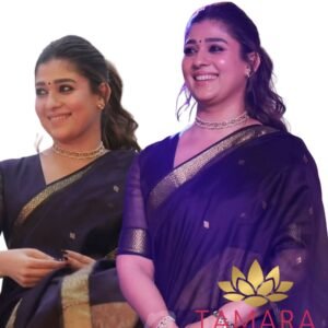 Nayanthara Violet Maheshwari Saree - Pure handloom