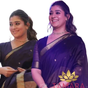 Nayanthara Violet Maheshwari Saree - Pure handloom