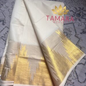 Budget Kerala Temple Saree - temple design on borders