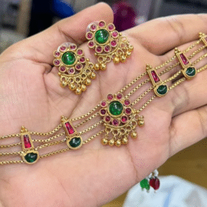 Palakka red and green choker - Kerala Jewellery