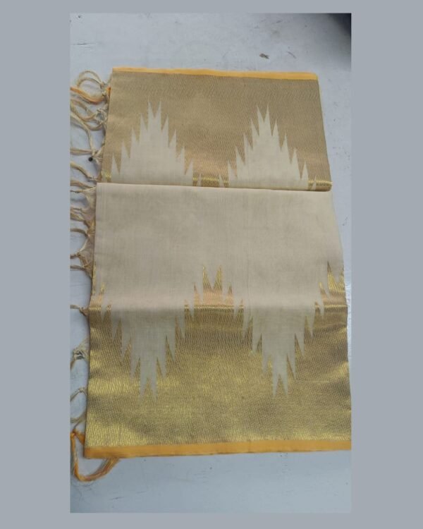 Tamara presents pure handloom golden temple tissue kasavu saree