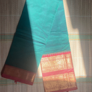 Bottle green With Red Kanchi Cotton Saree