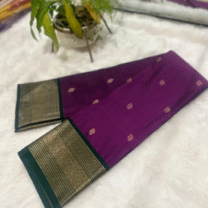 Semi kanchipuram silk saree - Magenta with dark green border