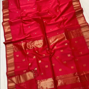 Red Maheshwari Saree - Pure handloom