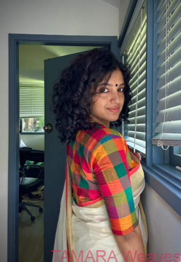 Tamara Exclusive multi colour Madras Checks Custom Made Blouse (4 weeks to deliver)