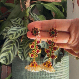 Handmade KEMP Grand Hanging Jhumka