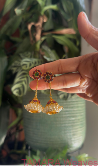 Handmade KEMP Simple Basic Hanging Jhumka