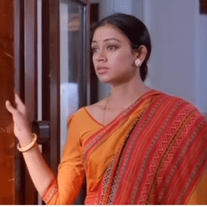 Shobana inspired Manichithrathazhu Saree - Red, Yellow Bengal Cotton