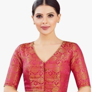 Brocade Ready to wear Saree Blouse - Pink