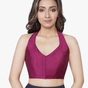 Halter Neck Sleeveless Ready to wear Saree Blouse - pink Australia
