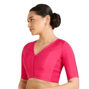 Stretchable Ready to wear Saree Blouse - Rani Pink