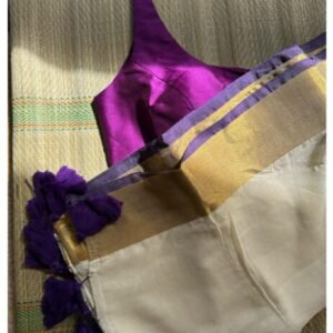 Violet Kara Kasavu Mul Cotton Saree in Australia