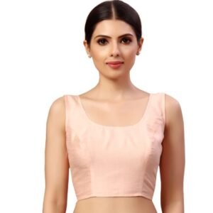 Sleeveless Ready to wear Saree Blouse - Peach