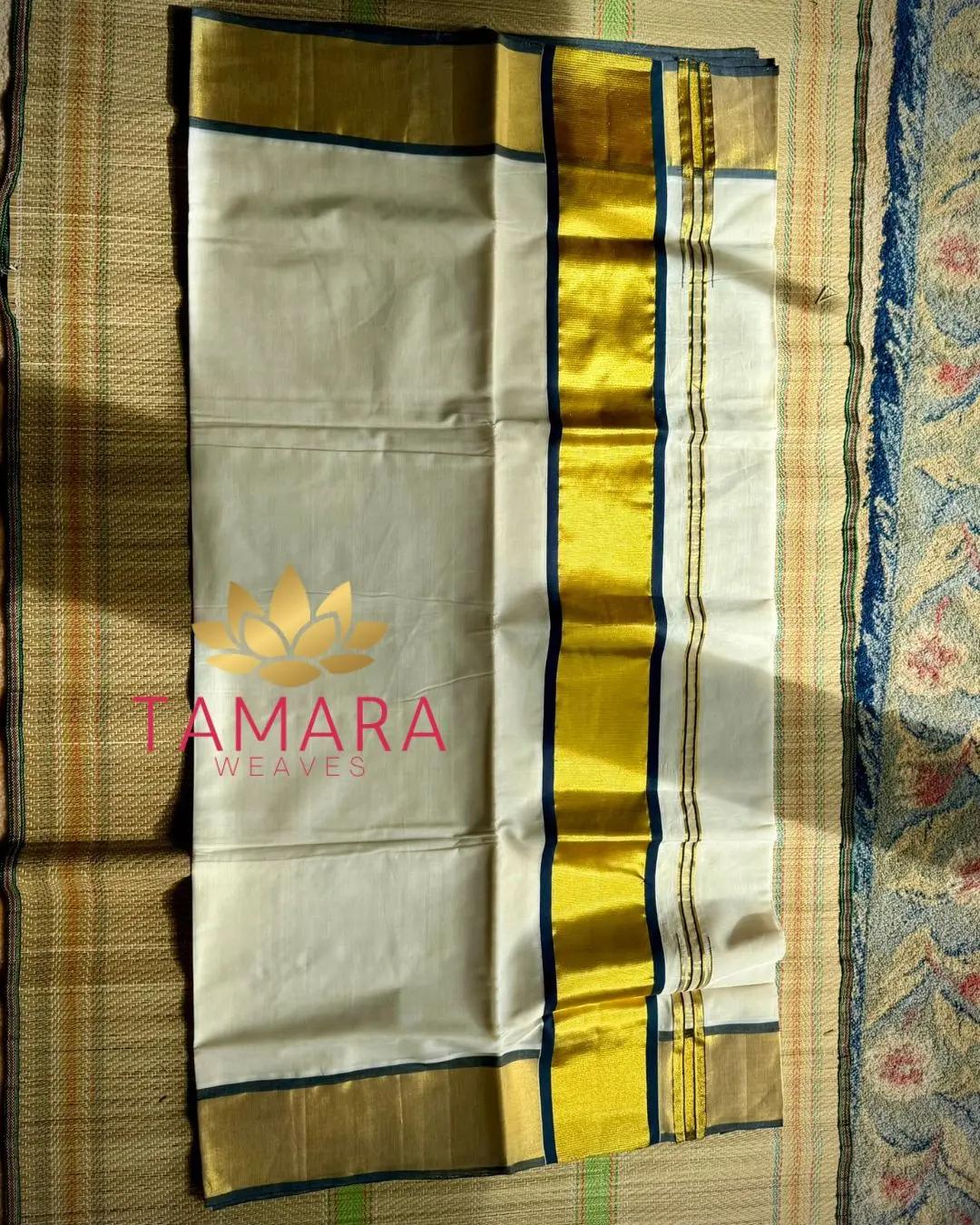 Tamara presents Nyla Usha black kara gold pure handloom kuthampully saree