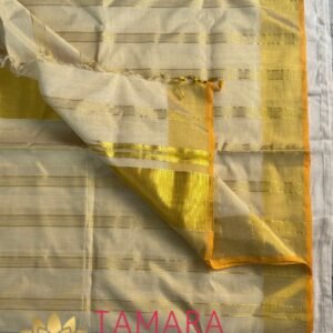 Tamara pure Premium handloom tissue saree with golden stripe saree wedding style- APARNA inspired