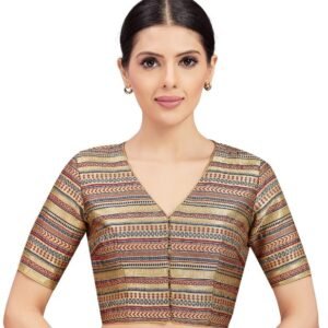 Brocade Ready to wear Saree Blouse - Gold- in Australia