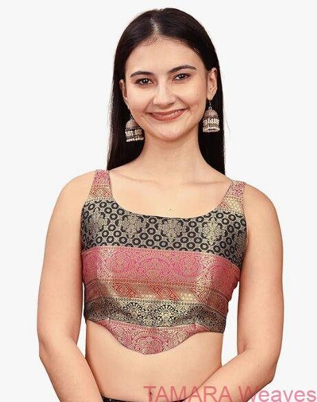 Brocade Corset Top Ready to wear Blouse in Multicolour in Australia - Image 6