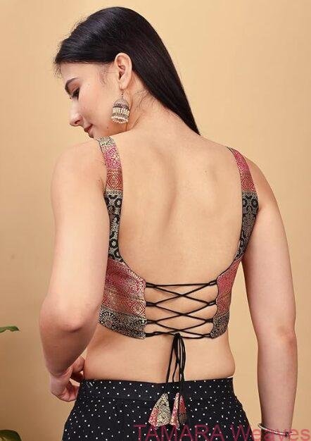 Brocade Corset Top Ready to wear Blouse in Multicolour in Australia - Image 5