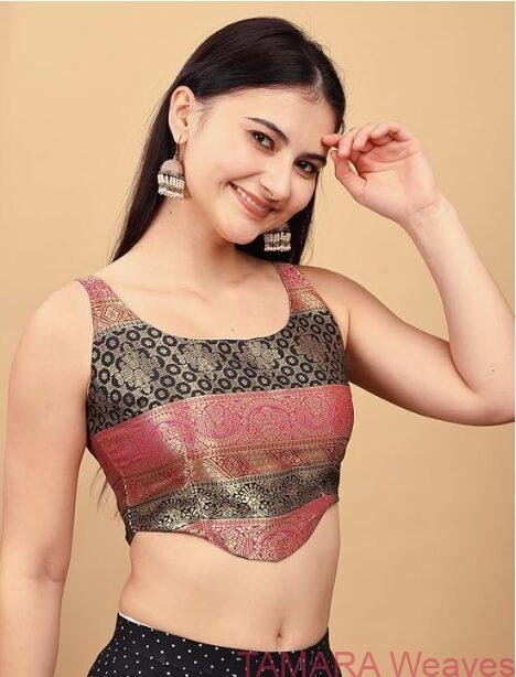 Brocade Corset Top Ready to wear Blouse in Multicolour in Australia