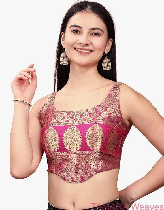 Tamara Multicolour Premium Brocade Corset Crop Top with sequin tissue skirt Lehenga Set in Australia - Image 4