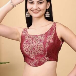 Rani Pink Brocade Corset Top Ready to wear Blouse in Australia