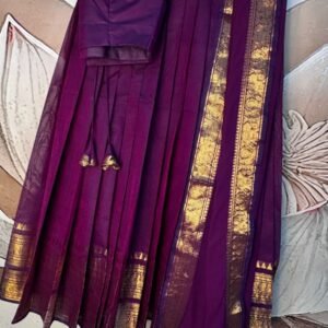 Kanchi Cotton Half Saree in Australia- VIOLET Monotone dhavani