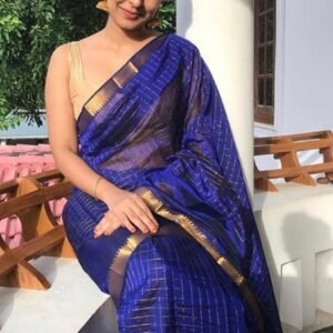 Tamara Weaves Mangalgiri Checks Zari Saree- Handloom - in Australia