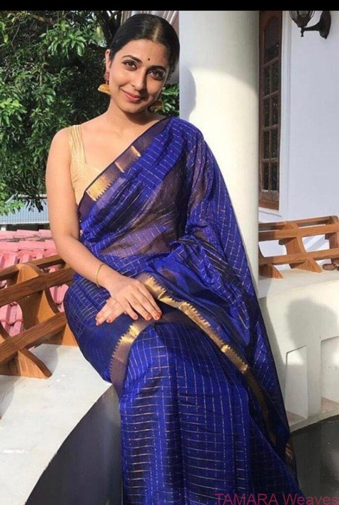 Tamara Weaves Mangalgiri Checks Zari Saree- Handloom - in Australia