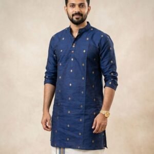 Men's Kurta - Navy blue with gold motifs in Australia