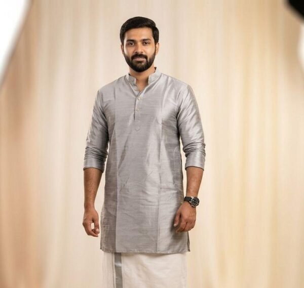 Men's Kurta - Grey (Silver) in Australia
