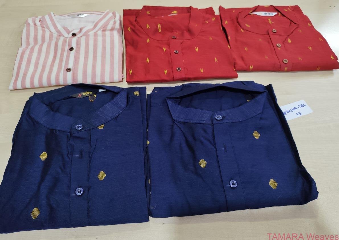 Men's Kurta - Navy blue with gold motifs in Australia - Image 3