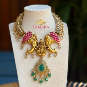 Lakshmi Elephant Grand Necklace Set with earrings in Australia