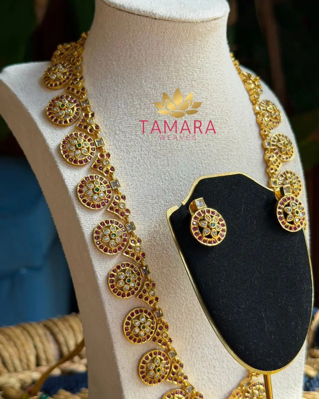 Andhra traditional bottu mala haram long necklace in Australia - Image 3