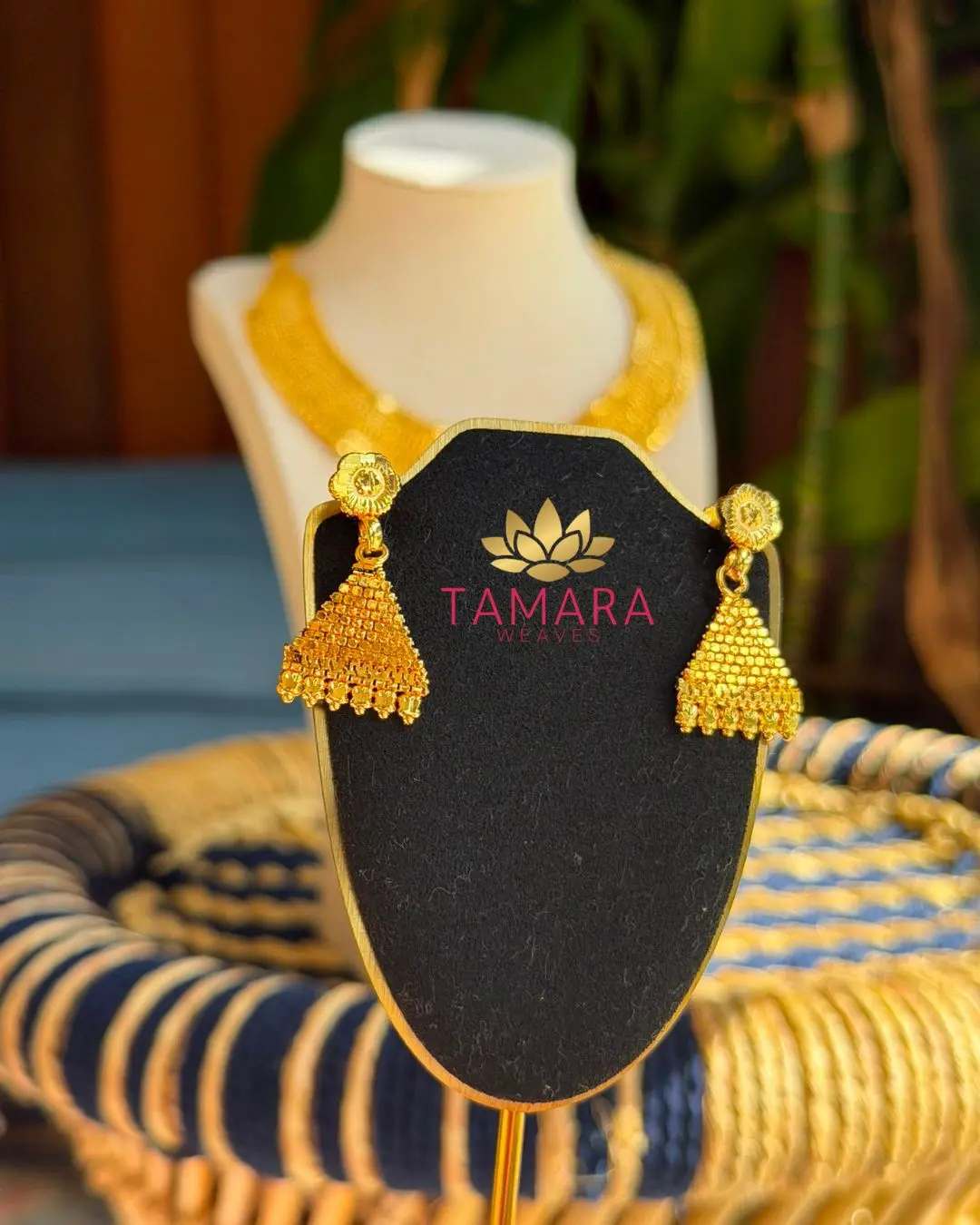 Kasavu Mala 18K Gold Plated Necklace with Earrings in Australia - Image 2