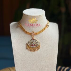 18K Gold Plated Impon necklace - 3 flower attigai in Australia