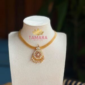 18K Gold Plated Impon necklace - traditional round pathakkam attigai in Australia