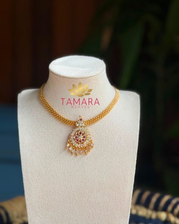 18K Gold Plated Impon necklace - traditional round pathakkam attigai in Australia