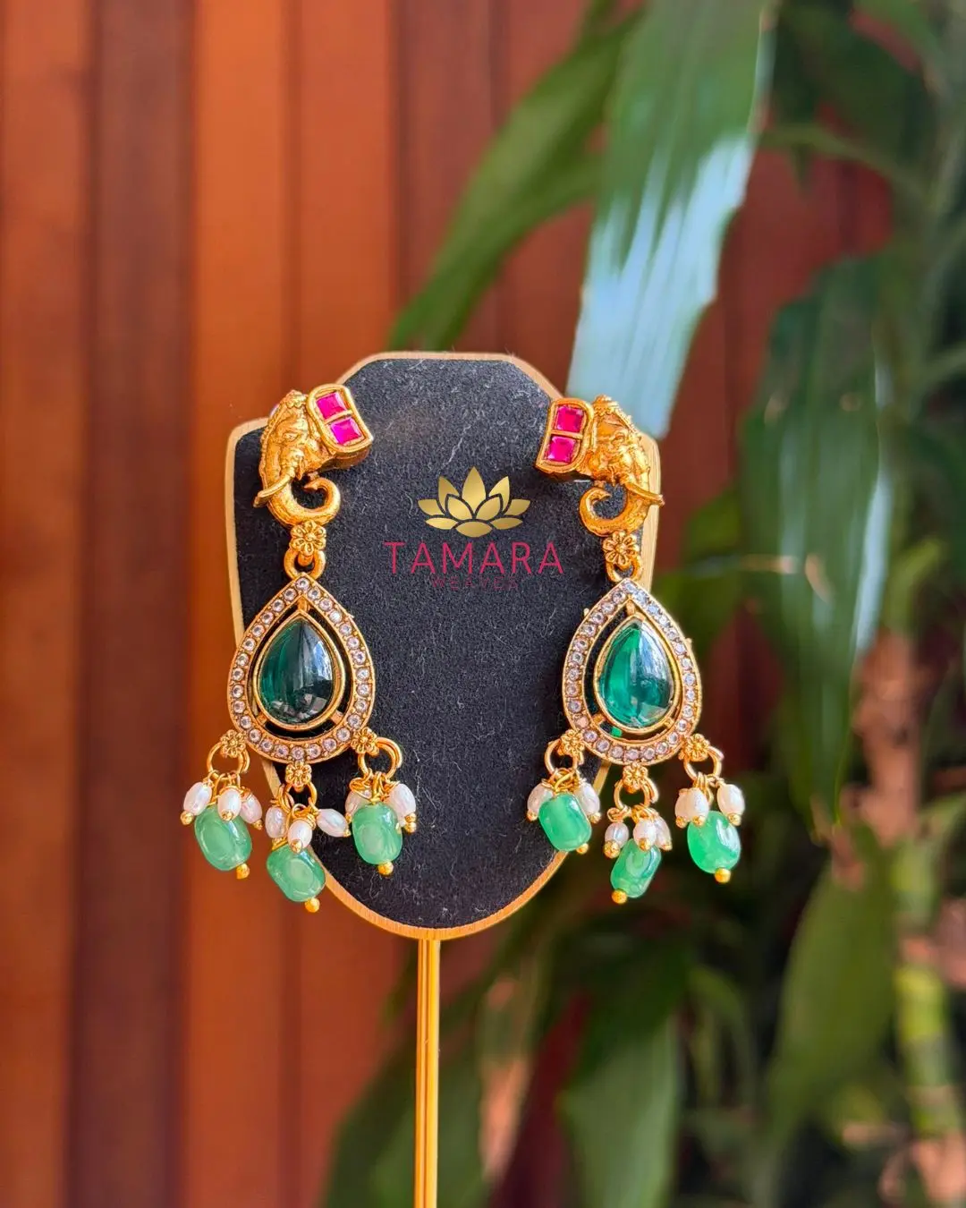 Lakshmi Elephant Grand Necklace Set with earrings in Australia - Image 3