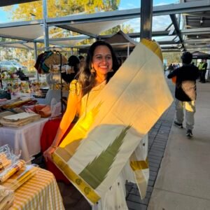 Temple Kerala Set Saree - premium powerloom in Australia