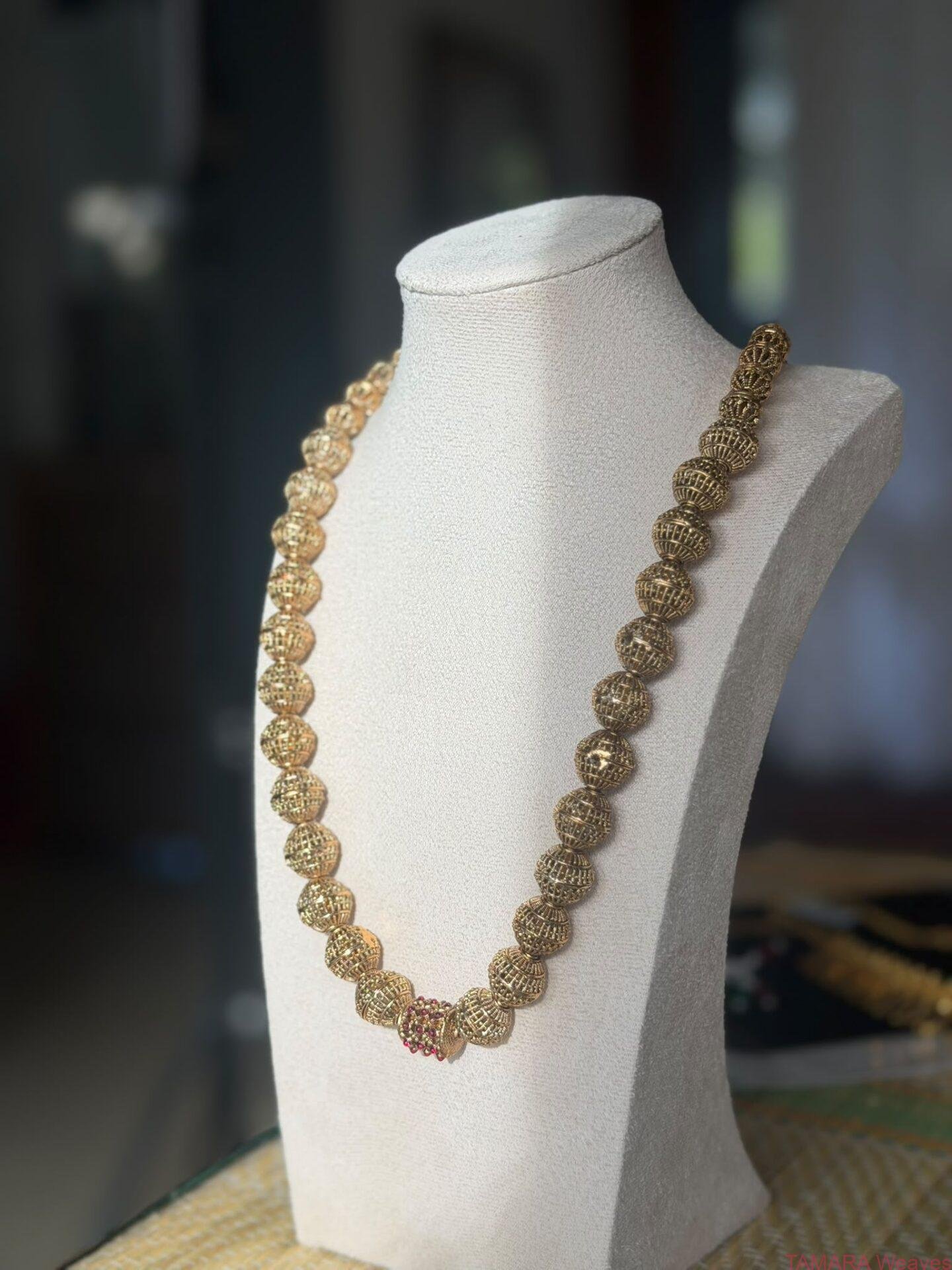 Antique gold lookalike balls haram or long necklace in Australia - Image 2