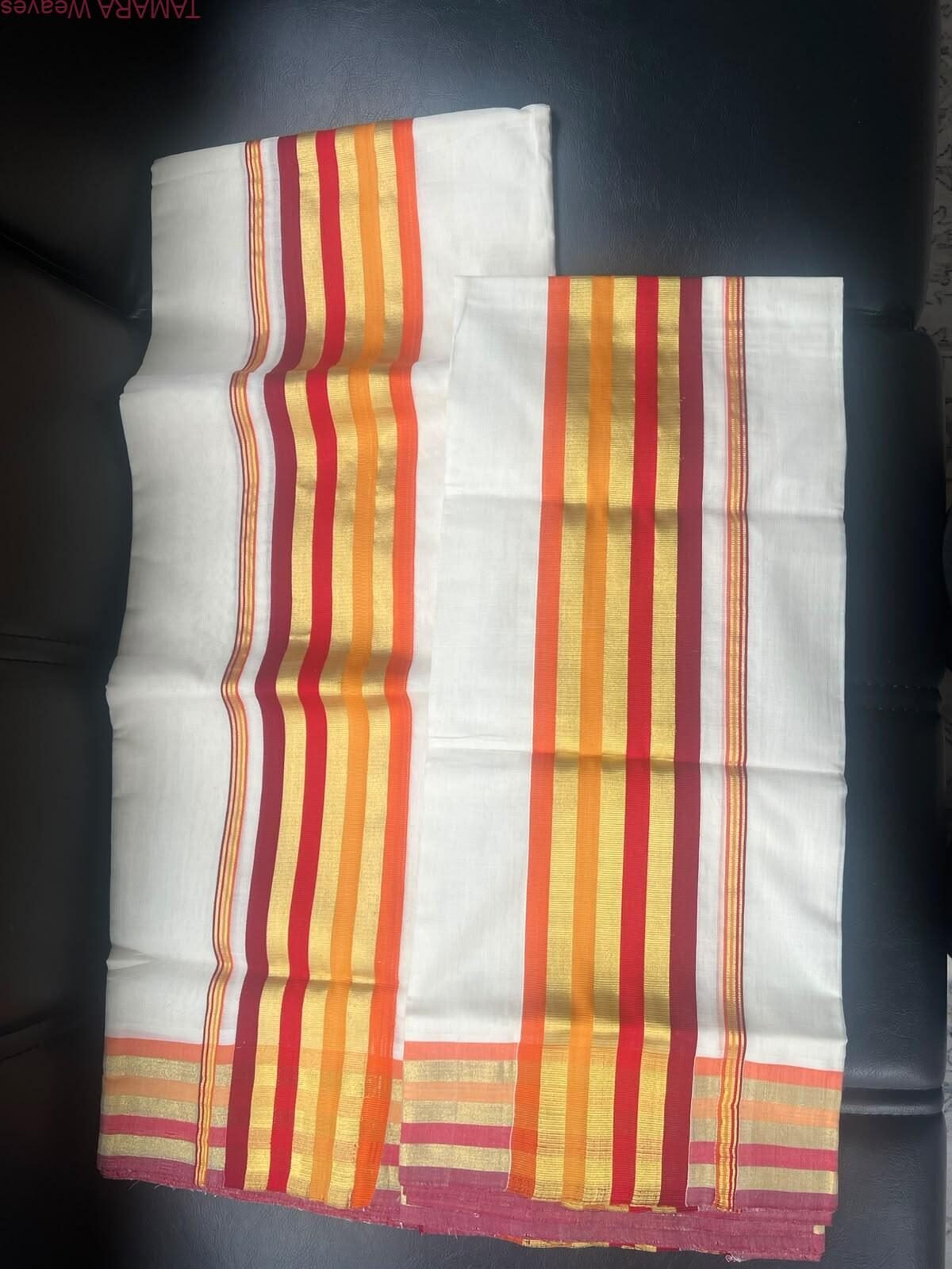 Tamara premium balaramapuram set mundu - Shades of Sunshine - Image 3