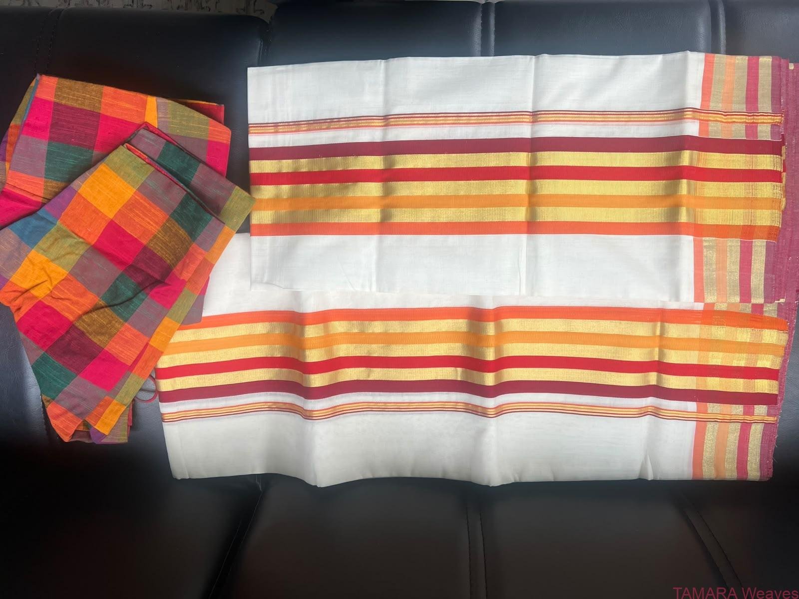 Tamara premium balaramapuram set mundu - Shades of Sunshine - Image 2