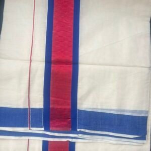 Tamara Kerala Cotton Saree – Navy with Pink kara kasavu Saree