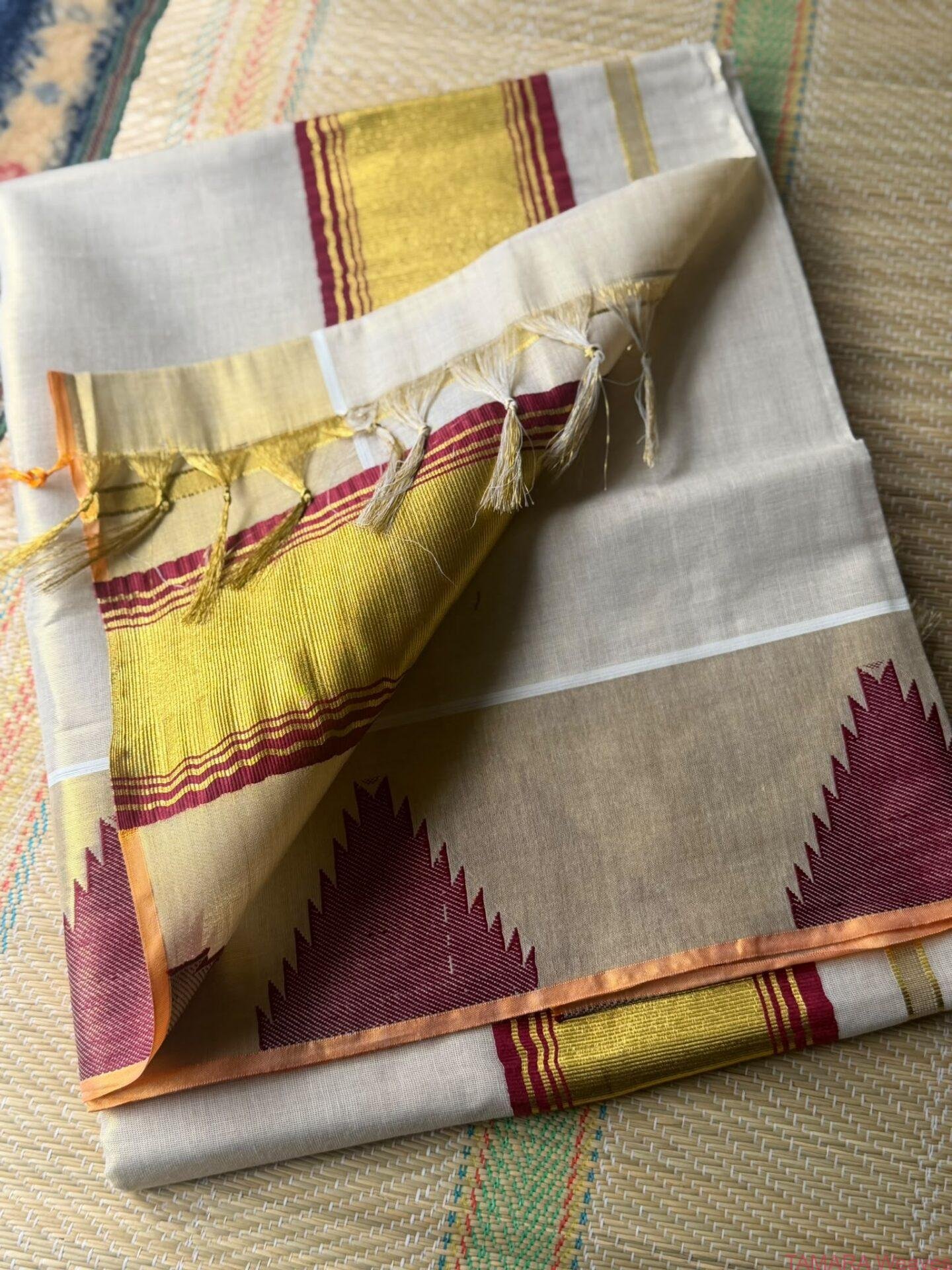 Samyuktha Varma Inspired tissue temple saree - Image 3